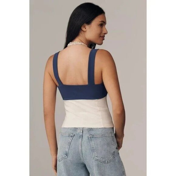 By Anthropologie Maeve Reworked Sporty Tank Top Large NEW - Picture 4 of 12